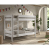Lit superposé (h 160 cm) ANNIE 90 x 200 cm - Pin scandinave, blanc