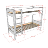 Lit superposé (h 160 cm) ANNIE 90 x 200 cm - Pin scandinave, blanc