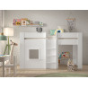 Lit mi-hauteur LOUISON 90 x 200 cm - MDF, blanc