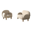 Ensemble mini canapé simple et mini canapé double TITOUAN - Métal, beige
