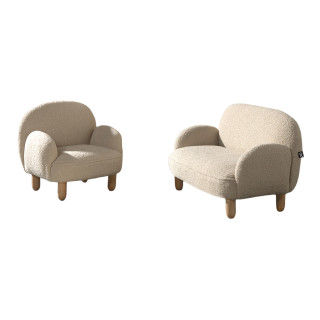 Ensemble mini canapé simple et mini canapé double TITOUAN - Métal, beige