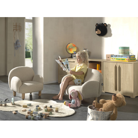 Ensemble mini canapé simple et mini canapé double TITOUAN - Métal, beige