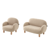 Ensemble mini canapé simple et mini canapé double TITOUAN - Métal, beige