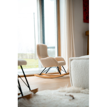 Chaise à bascule mini bouclé davis TITOUAN - Métal, beige