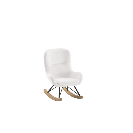 Chaise à bascule mini bouclé TITOUAN - Métal, blanc
