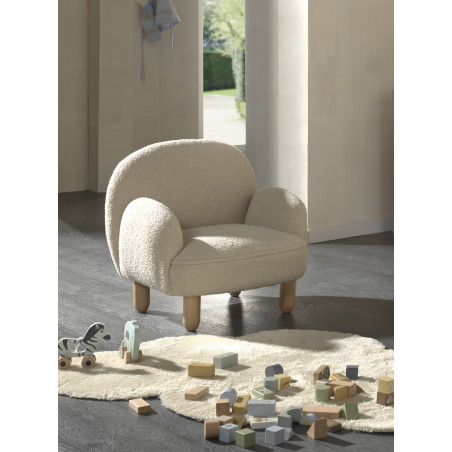 Sofa simple mini bouclé davis TITOUAN - Mousse, beige