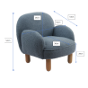 Sofa simple mini bouclé davis TITOUAN - Mousse, bleu