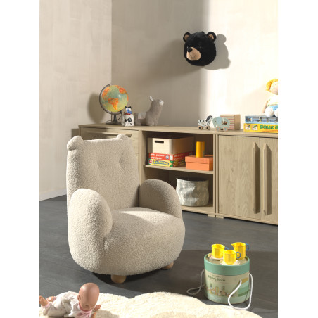 Sofa ours mini bouclé davis TITOUAN - Mousse, beige