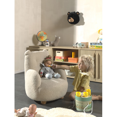 Sofa ours mini bouclé davis TITOUAN - Mousse, beige
