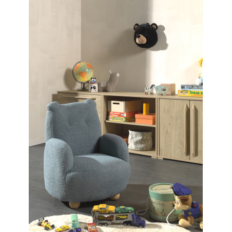 Sofa ours mini bouclé davis TITOUAN - Mousse, bleu