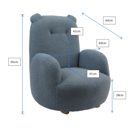 Sofa ours mini bouclé davis TITOUAN - Mousse, bleu