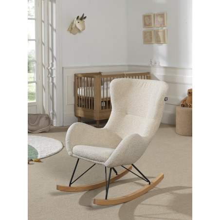 Chaise à bascule maxi bouclé davis TITOUAN - Métal, beige