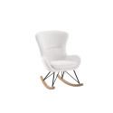 Chaise à bascule maxi bouclé TITOUAN - Métal, blanc