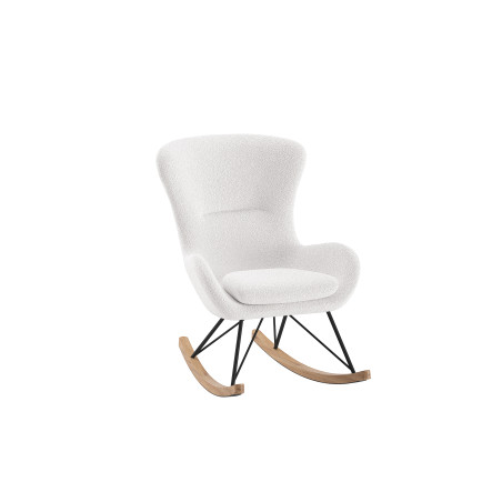 Chaise à bascule maxi bouclé TITOUAN - Métal, blanc