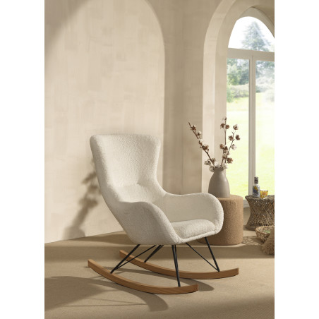 Chaise à bascule maxi bouclé TITOUAN - Métal, blanc