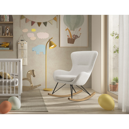 Chaise à bascule maxi bouclé TITOUAN - Métal, blanc