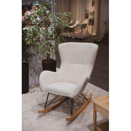 Chaise à bascule maxi bouclé TITOUAN - Métal, blanc
