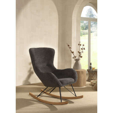 Chaise à bascule maxi bouclé TITOUAN - Métal, anthracite