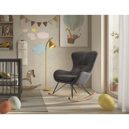 Chaise à bascule maxi bouclé TITOUAN - Métal, anthracite