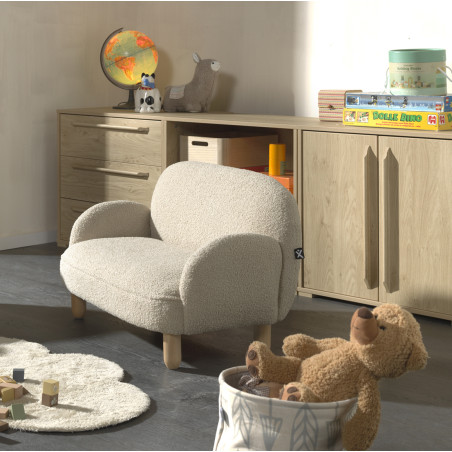Sofa double mini bouclé davis TITOUAN - Mousse, beige