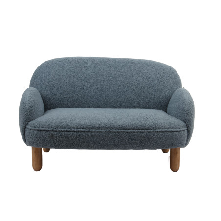 Sofa double mini bouclé davis TITOUAN - Mousse, bleu