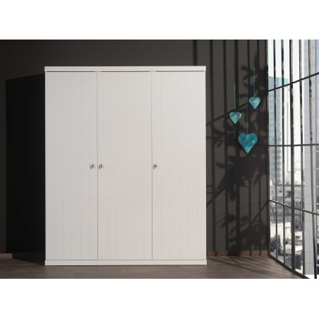 Armoire 3 portes CAPUCINE - MDF, blanc