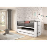 Lit mi-hauteur (86) COLIN 90 x 200 cm - Panneaux de particules, blanc/noir
