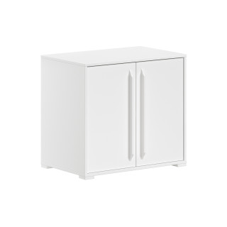 Commode 2 portes pour lit mi-hauteur COLIN - Panneaux de particules, blanc