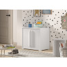 Commode 2 portes pour lit mi-hauteur COLIN - Panneaux de particules, blanc