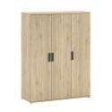 Armoire 3 portes COLIN - Panneaux de particules, chêne