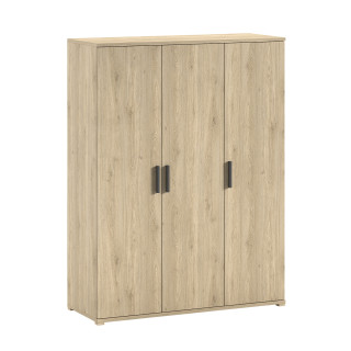Armoire 3 portes COLIN - Panneaux de particules, chêne