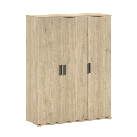 Armoire 3 portes COLIN - Panneaux de particules, chêne