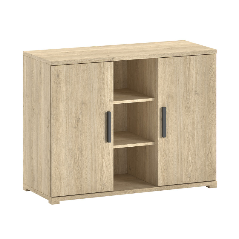 Commode 2 portes COLIN - Panneaux de particules, chêne