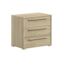 Commode 3 tiroirs pour lit mi-hauteur COLIN - Panneaux de particules, chêne