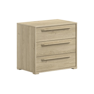 Commode 3 tiroirs pour lit mi-hauteur COLIN - Panneaux de particules, chêne