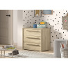 Commode 3 tiroirs pour lit mi-hauteur COLIN - Panneaux de particules, chêne