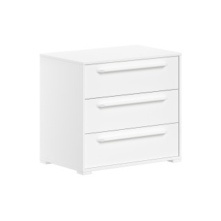 Commode 3 tiroirs pour lit mi-hauteur COLIN - Panneaux de particules, blanc