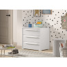 Commode 3 tiroirs pour lit mi-hauteur COLIN - Panneaux de particules, blanc