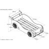 Lit brap brap lit TOMBO 90 x 200 cm - MDF, blanc