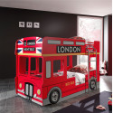 Lit superposé bert bus lit superposé TOMBO 90 x 200 cm - MDF, rouge
