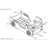 Lit fire truck lit TOMBO 90 x 200 cm - MDF, rouge
