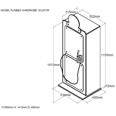 Armoire gas pump armoire TOMBO - MDF, rouge
