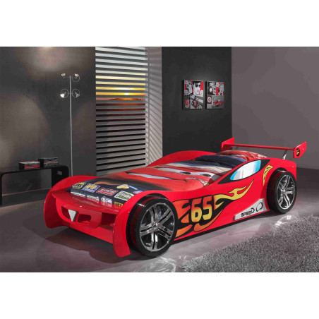Lit lemans lit TOMBO 90 x 200 cm - MDF, rouge