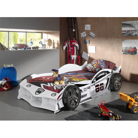 Lit max lit TOMBO 90 x 200 cm - MDF, blanc