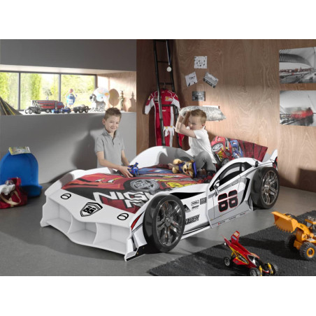 Lit max lit TOMBO 90 x 200 cm - MDF, blanc