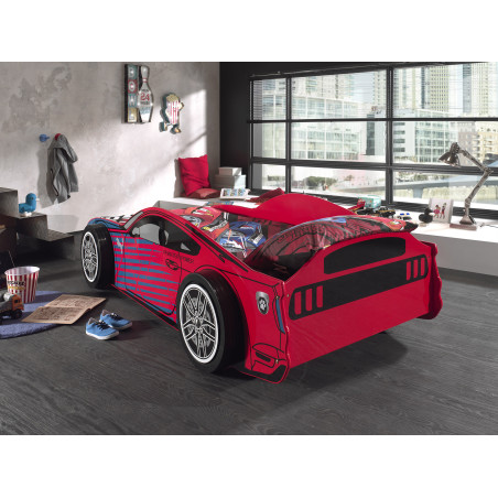 Lit panther power lit TOMBO 90 x 200 cm - MDF, rouge