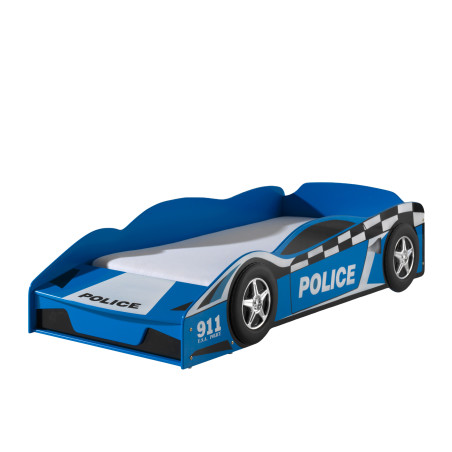 Lit junior junior police lit TOMBO 70 x 140 cm - MDF, bleu