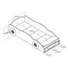 Lit junior junior race lit TOMBO 70 x 140 cm - MDF, rouge