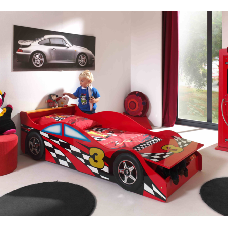 Ensemble junior race lit et matelas Junior Soft TOMBO 70 x 140 cm - MDF, rouge