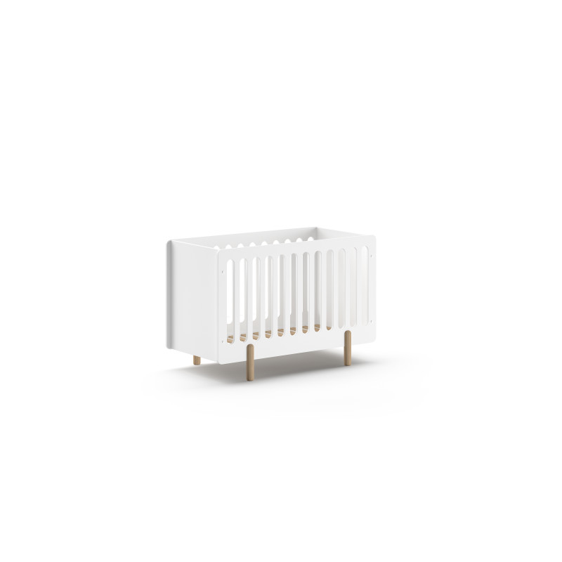 Lit bébé FANETTE 60 x 120 cm - Pin massif, blanc